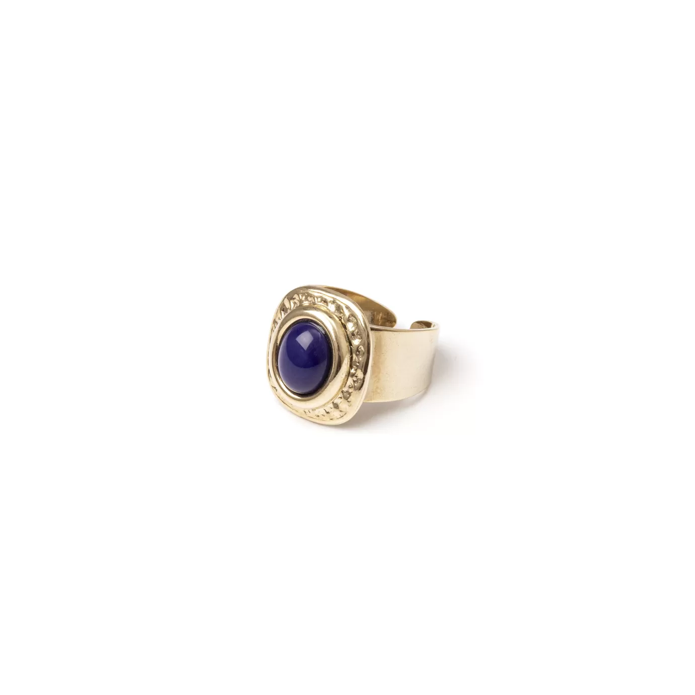 Anelli>Sodini Anello A Fascia Larga E Cabochon In Cornice Magdalena Blu