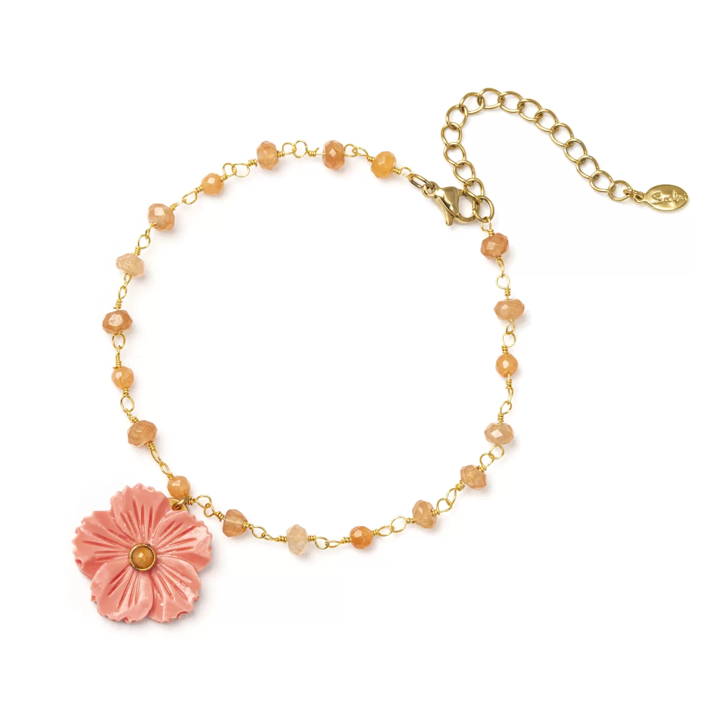 Regolabili>Sodini Bracciale Con Fiore Pendente Rio Rosa