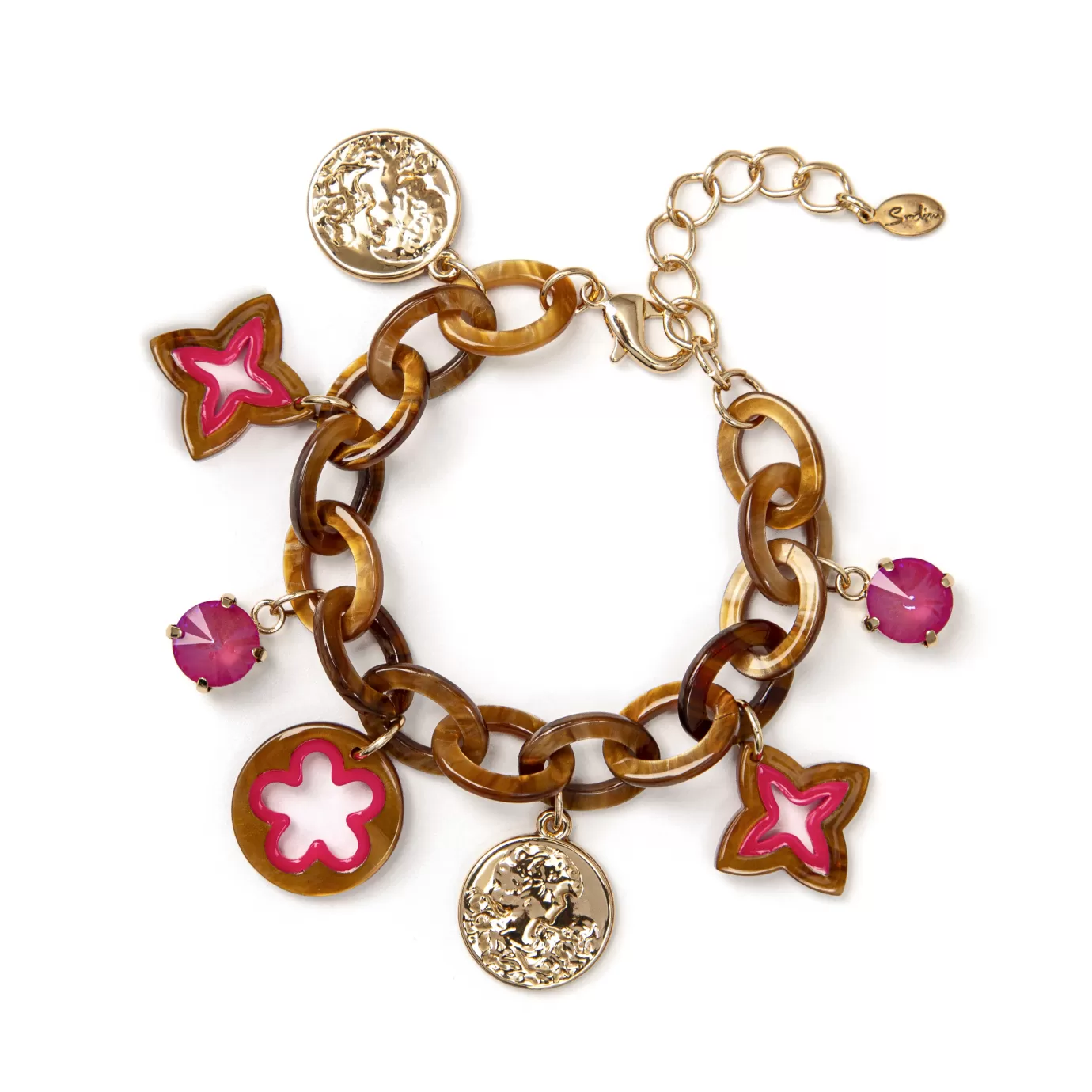 Regolabili>Sodini Bracciale Con Pendenti Melody Fucsia