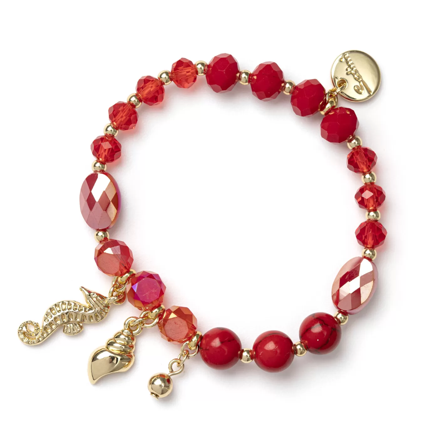 Elastici>Sodini Bracciale Elastico Cuori Ed Elementi Marini Bora Bora