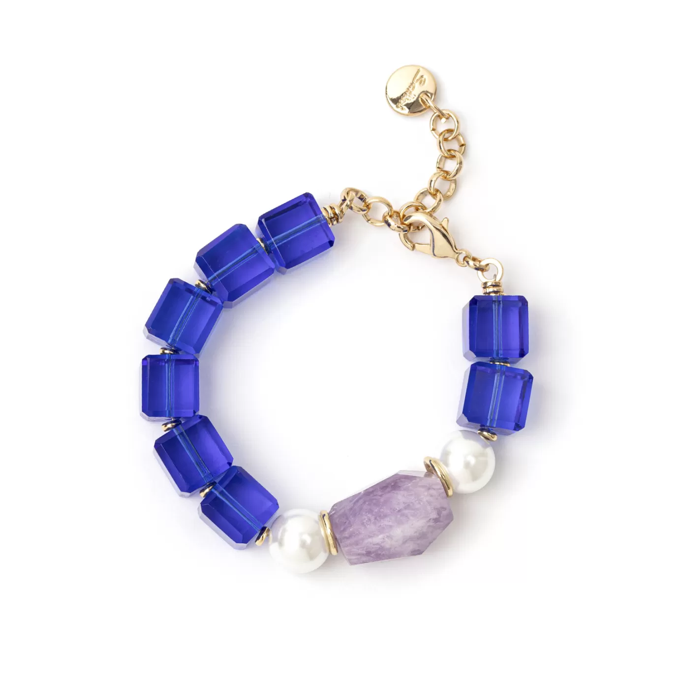 Regolabili>Sodini Bracciale Jane Ametista, E Perla Blu