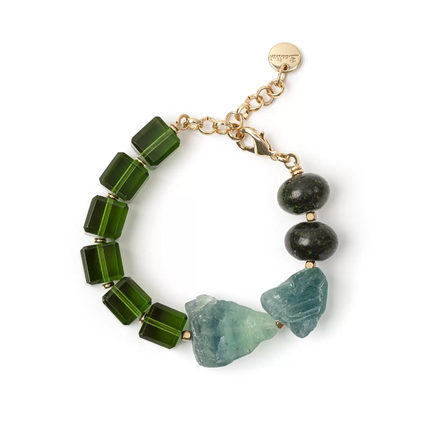 Regolabili>Sodini Bracciale Jane Fluorite E Crisocolla Verde