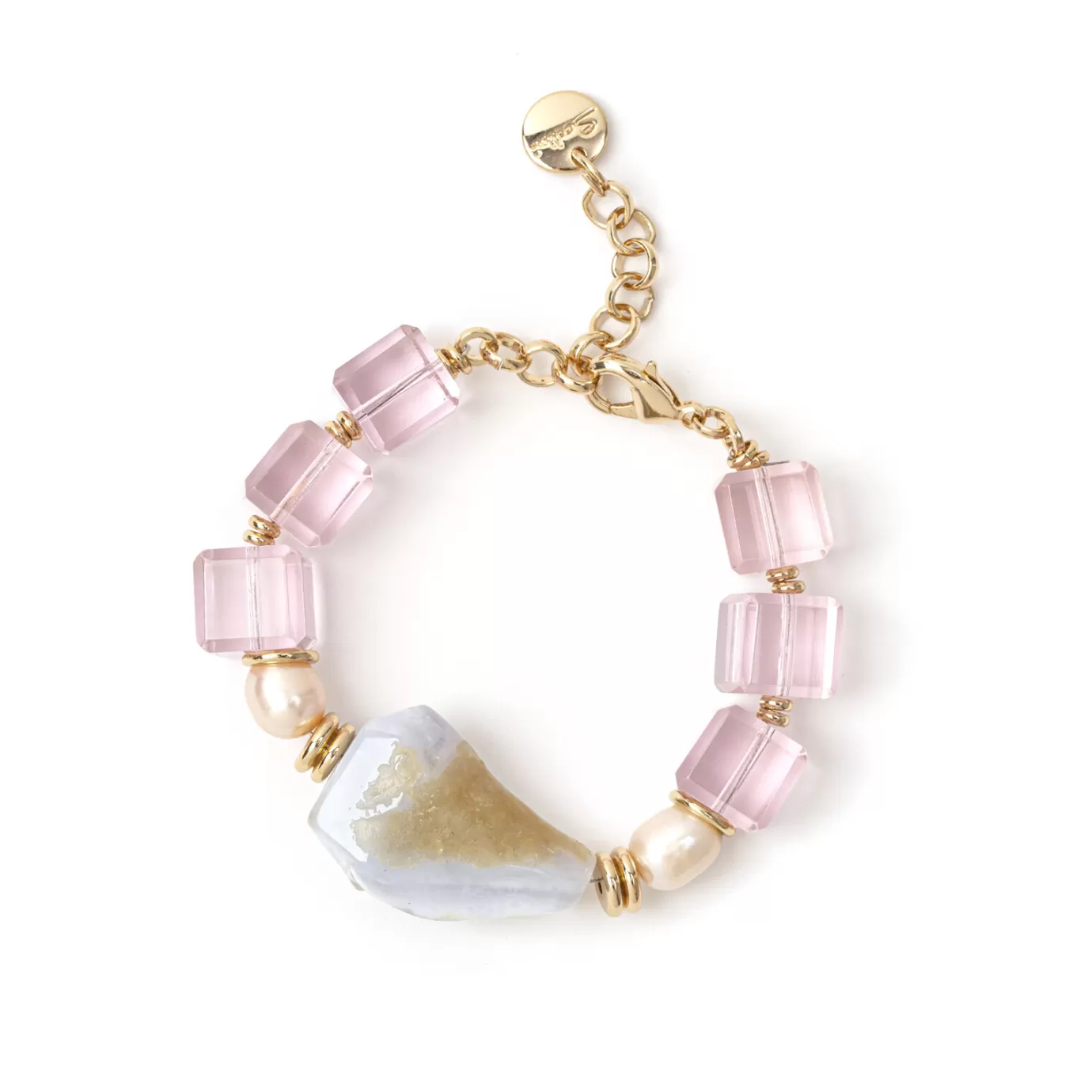 Regolabili>Sodini Bracciale Jane Pesca E Lilla Rosa