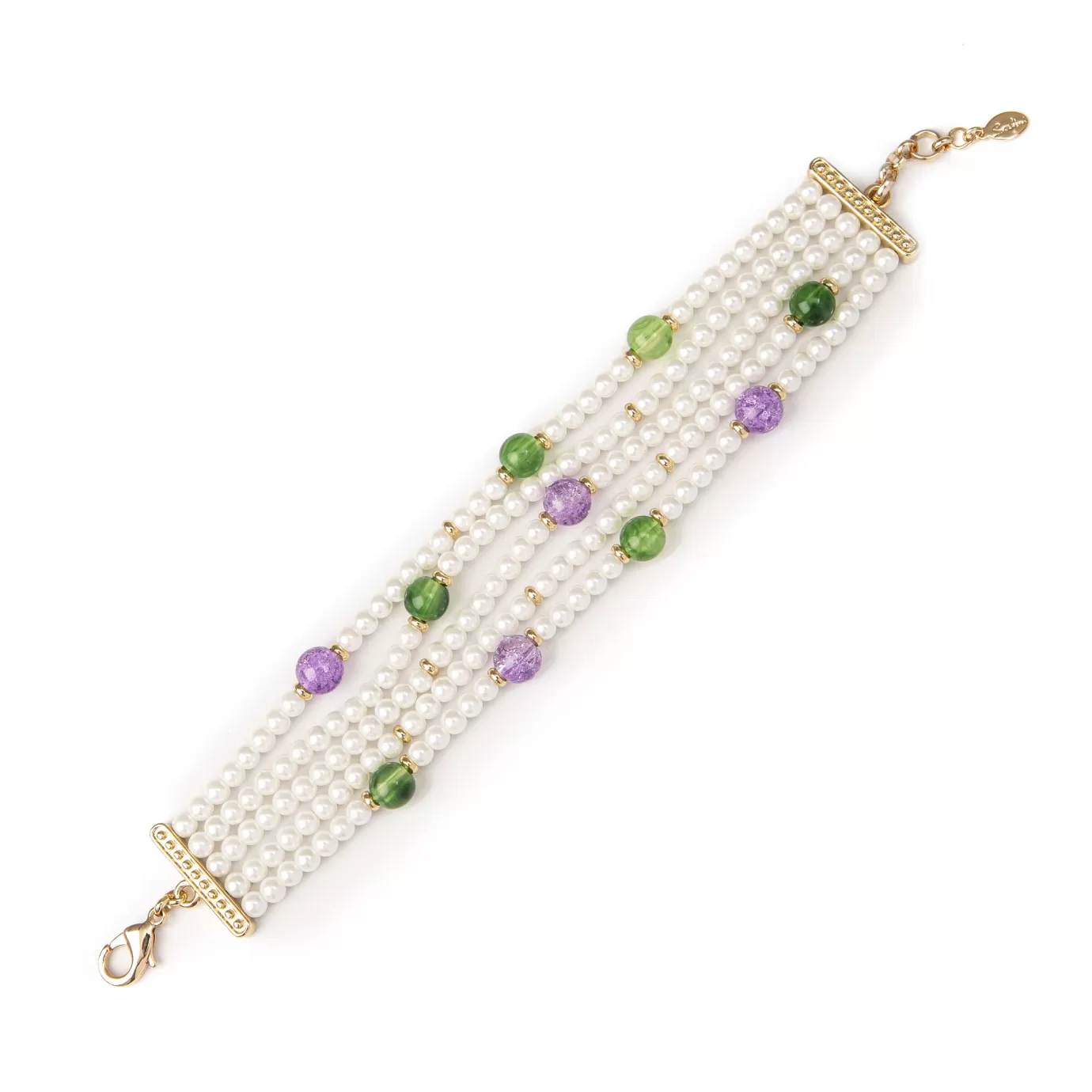 Perno>Sodini Bracciale Multifilo Rugiada Verde E Viola